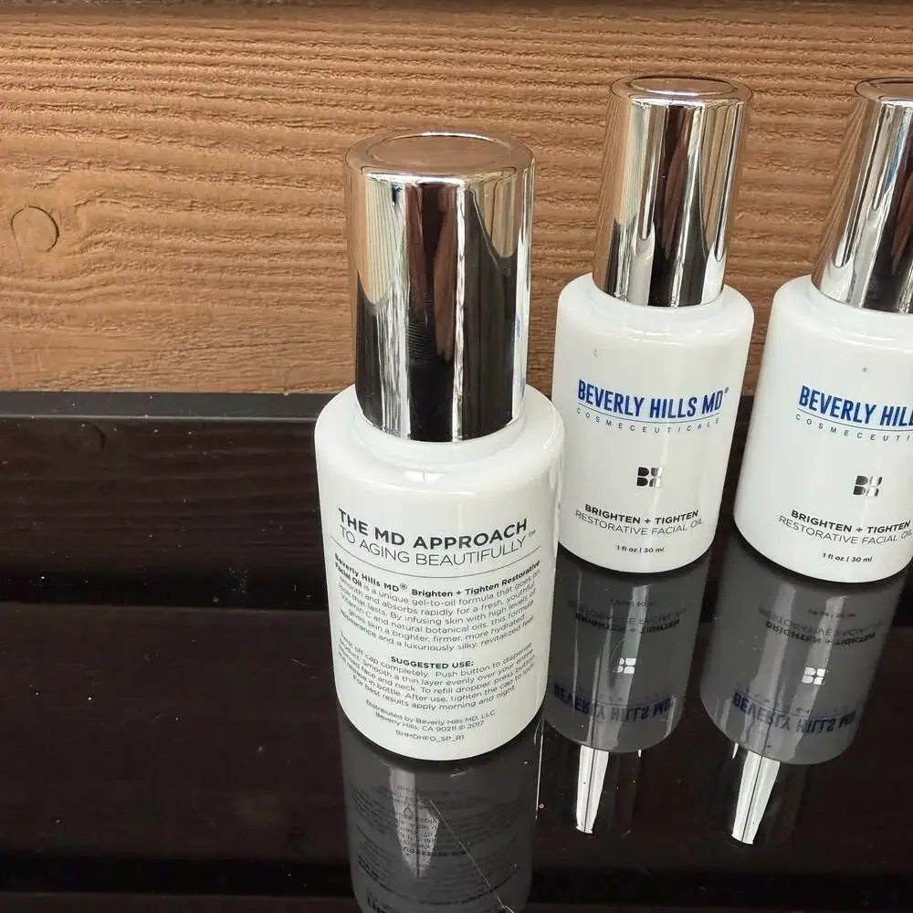 Beverly Hills MD Brighten + Tighten Restorative Facial Oil (1 fl oz) Lot of 3